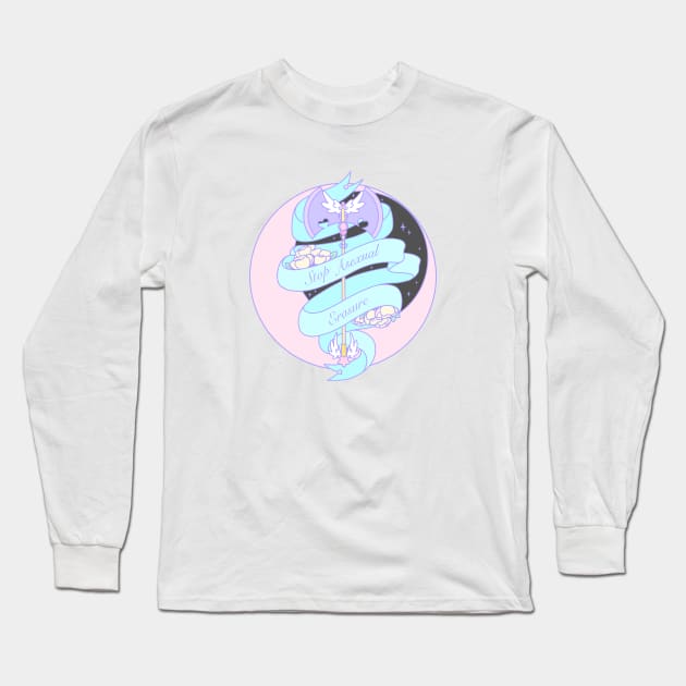 Stop Asexual Erasure Long Sleeve T-Shirt by Cosmic Queers